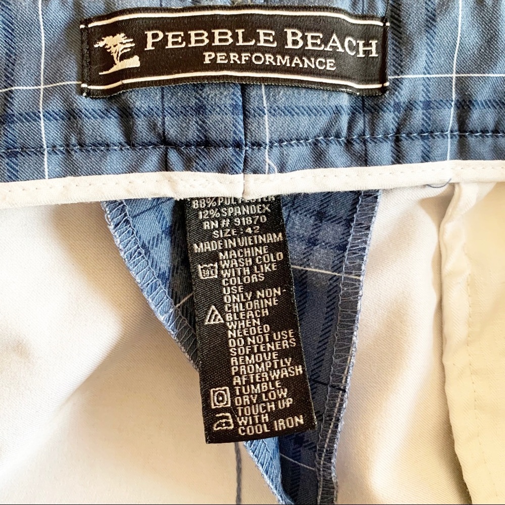 Pebble Beach Performance Blue Plaid Shorts | 42 - Picture 4 of 5